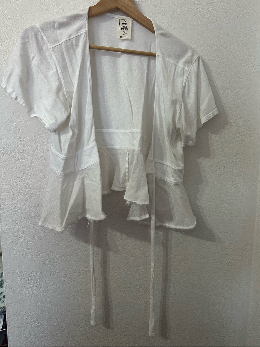 Free People We The Free Knot Me Tee Tie Front Top in White - Size S - Picture 6 of 9